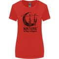 Nature Is My Religion Halloween Witch Womens Wider Cut T-Shirt Red