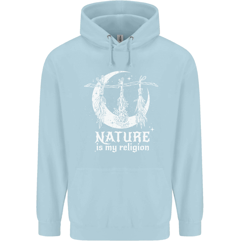 Nature Is My Religion Witch Halloween Childrens Kids Hoodie Light Blue