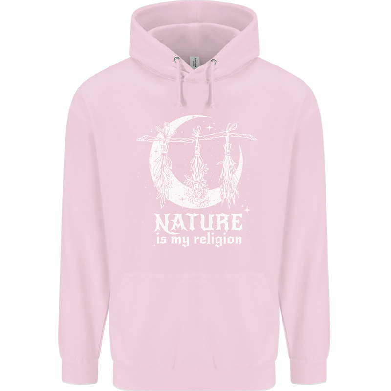 Nature Is My Religion Witch Halloween Childrens Kids Hoodie Light Pink