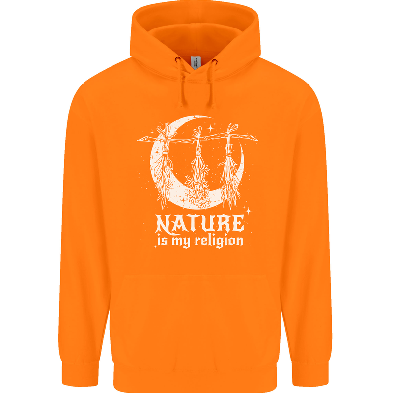 Nature Is My Religion Witch Halloween Childrens Kids Hoodie Orange