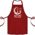 Nature Is My Religion Witch Halloween Cotton Apron 100% Organic Maroon