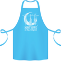 Nature Is My Religion Witch Halloween Cotton Apron 100% Organic Turquoise
