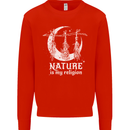 Nature Is My Religion Witch Halloween Kids Sweatshirt Jumper Bright Red