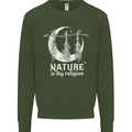 Nature Is My Religion Witch Halloween Kids Sweatshirt Jumper Forest Green