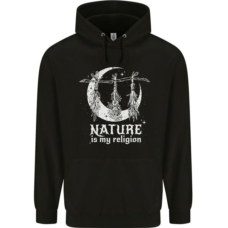Nature Is My Religion Witch Halloween Mens 80% Cotton Hoodie Black