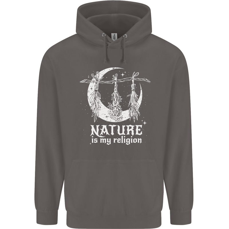Nature Is My Religion Witch Halloween Mens 80% Cotton Hoodie Charcoal
