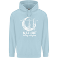 Nature Is My Religion Witch Halloween Mens 80% Cotton Hoodie Light Blue