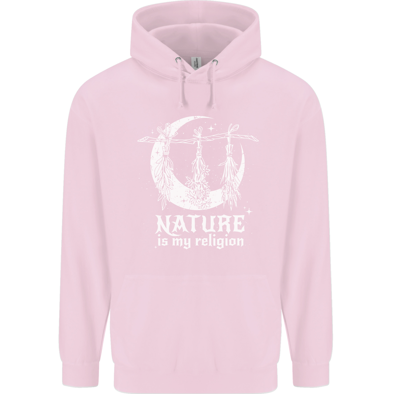 Nature Is My Religion Witch Halloween Mens 80% Cotton Hoodie Light Pink