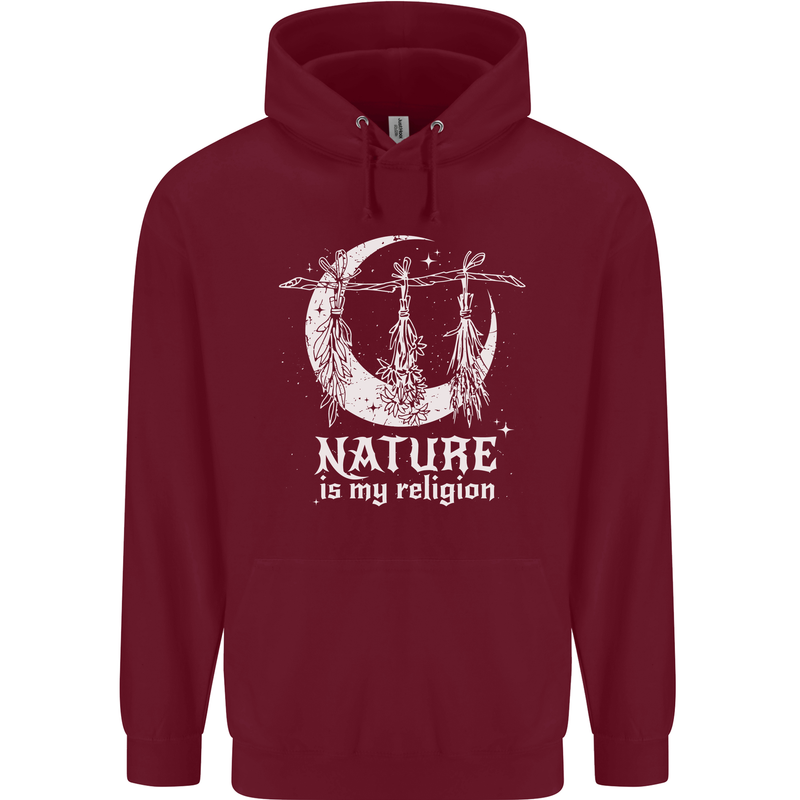 Nature Is My Religion Witch Halloween Mens 80% Cotton Hoodie Maroon