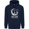 Nature Is My Religion Witch Halloween Mens 80% Cotton Hoodie Navy Blue