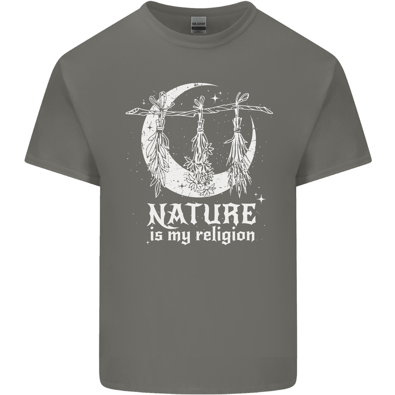 Nature Is My Religion Witch Halloween Mens Cotton T-Shirt Tee Top Charcoal