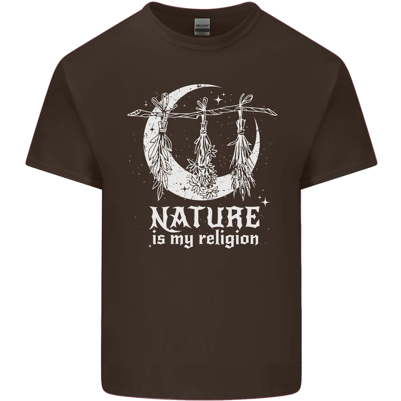 Nature Is My Religion Witch Halloween Mens Cotton T-Shirt Tee Top Dark Chocolate