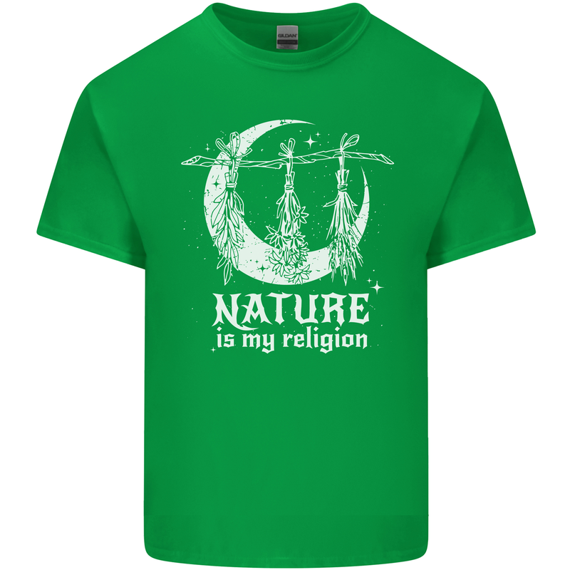 Nature Is My Religion Witch Halloween Mens Cotton T-Shirt Tee Top Irish Green