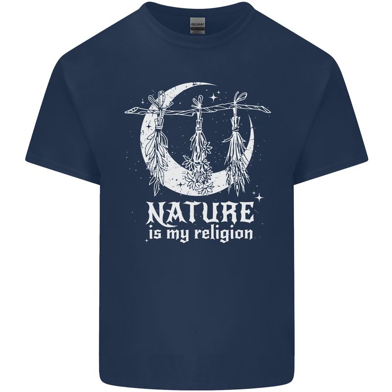 Nature Is My Religion Witch Halloween Mens Cotton T-Shirt Tee Top Navy Blue