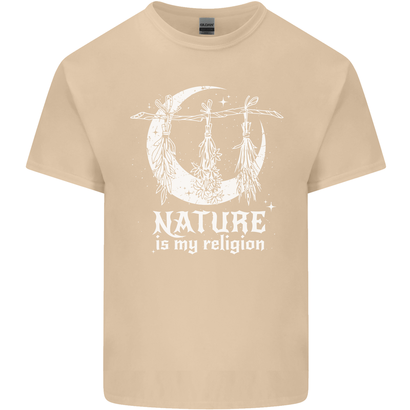 Nature Is My Religion Witch Halloween Mens Cotton T-Shirt Tee Top Sand