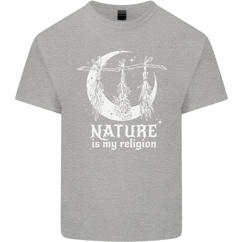 Nature Is My Religion Witch Halloween Mens Cotton T-Shirt Tee Top Sports Grey