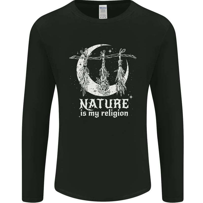 Nature Is My Religion Witch Halloween Mens Long Sleeve T-Shirt Black