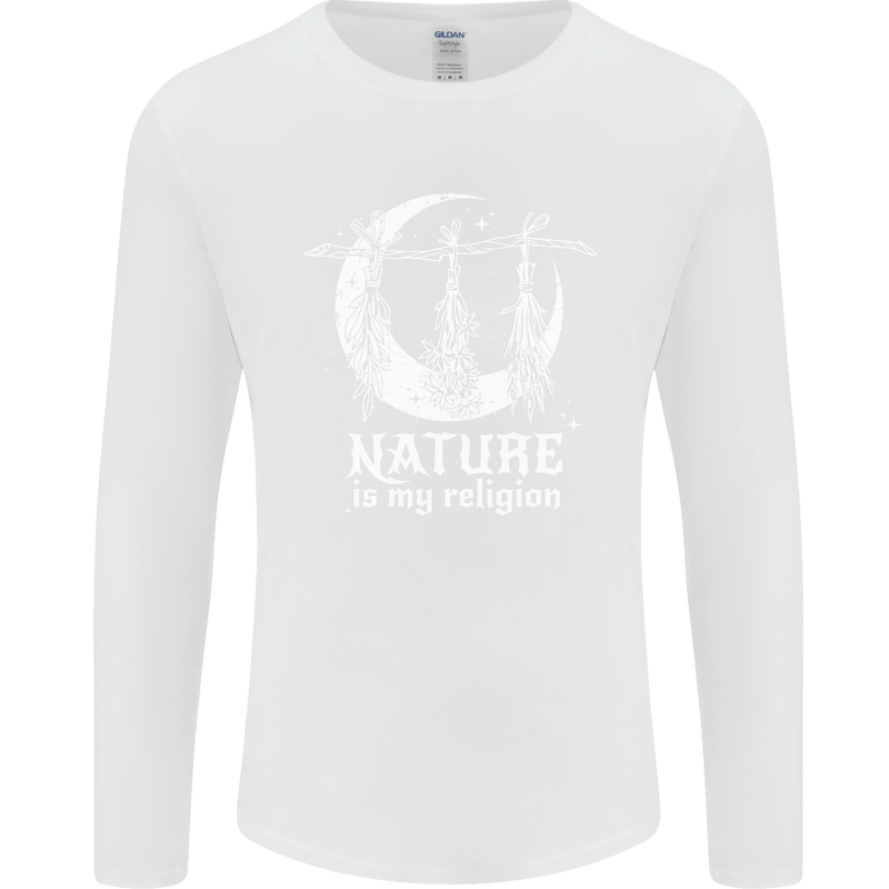 Nature Is My Religion Witch Halloween Mens Long Sleeve T-Shirt White