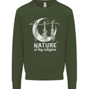 Nature Is My Religion Witch Halloween Mens Sweatshirt Jumper Forest Green