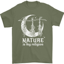 Nature Is My Religion Witch Halloween Mens T-Shirt Cotton Gildan Military Green