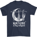Nature Is My Religion Witch Halloween Mens T-Shirt Cotton Gildan Navy Blue