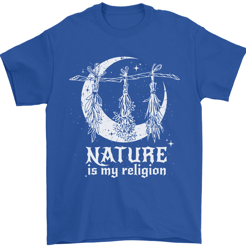 Nature Is My Religion Witch Halloween Mens T-Shirt Cotton Gildan Royal Blue