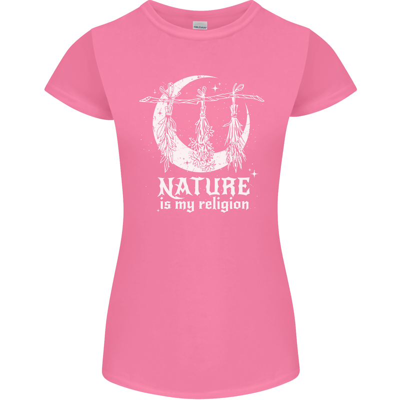 Nature Is My Religion Witch Halloween Womens Petite Cut T-Shirt Azalea