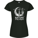 Nature Is My Religion Witch Halloween Womens Petite Cut T-Shirt Black