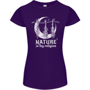 Nature Is My Religion Witch Halloween Womens Petite Cut T-Shirt Purple