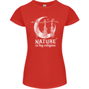 Nature Is My Religion Witch Halloween Womens Petite Cut T-Shirt Red