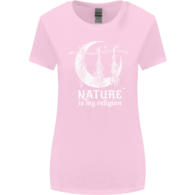 Nature Is My Religion Witch Halloween Womens Wider Cut T-Shirt Light Pink