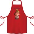 Nature My Home Mushroom Frog Cotton Apron 100% Organic Red