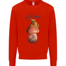 Nature My Home Mushroom Frog Kids Sweatshirt Jumper Bright Red