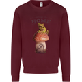 Nature My Home Mushroom Frog Kids Sweatshirt Jumper Maroon