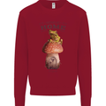 Nature My Home Mushroom Frog Kids Sweatshirt Jumper Red