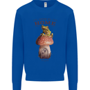 Nature My Home Mushroom Frog Kids Sweatshirt Jumper Royal Blue