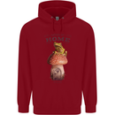 Nature My Home Mushroom Frog Mens 80% Cotton Hoodie Red