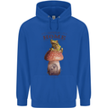 Nature My Home Mushroom Frog Mens 80% Cotton Hoodie Royal Blue