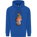Nature My Home Mushroom Frog Mens 80% Cotton Hoodie Royal Blue