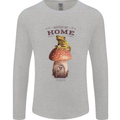 Nature My Home Mushroom Frog Mens Long Sleeve T-Shirt Sports Grey