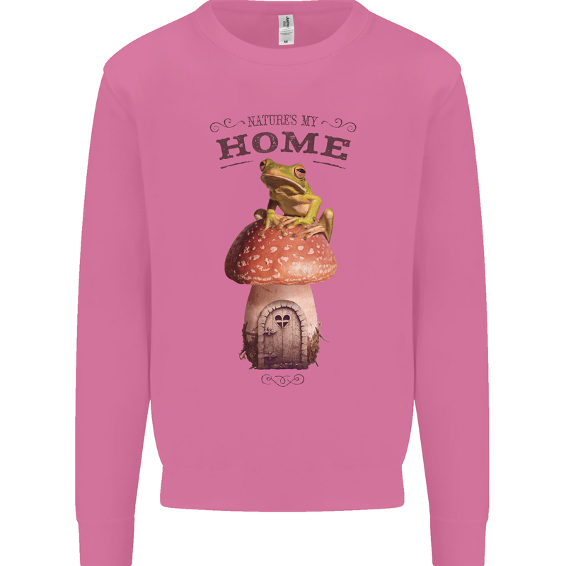 Nature My Home Mushroom Frog Mens Sweatshirt Jumper Azalea