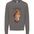 Nature My Home Mushroom Frog Mens Sweatshirt Jumper Charcoal