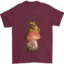 Nature My Home Mushroom Frog Mens T-Shirt 100% Cotton Maroon