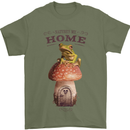 Nature My Home Mushroom Frog Mens T-Shirt 100% Cotton Military Green