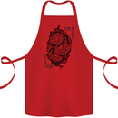 Nature is Art Mushroom Fungi Mycology Cotton Apron 100% Organic Red