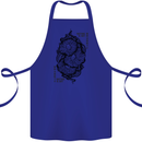 Nature is Art Mushroom Fungi Mycology Cotton Apron 100% Organic Royal Blue