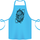 Nature is Art Mushroom Fungi Mycology Cotton Apron 100% Organic Turquoise