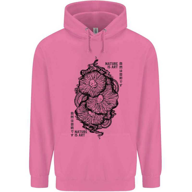 Nature is Art Mushroom Fungi Mycology Mens 80% Cotton Hoodie Azelea