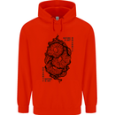 Nature is Art Mushroom Fungi Mycology Mens 80% Cotton Hoodie Bright Red