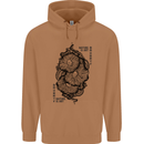Nature is Art Mushroom Fungi Mycology Mens 80% Cotton Hoodie Caramel Latte